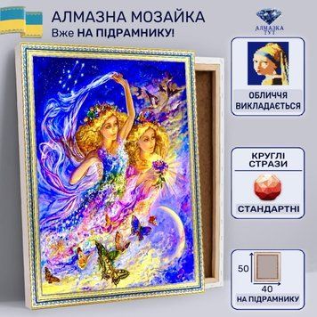 Алмазная мозаика "Близнецы" на подрамнике 50х40 см (зодиак) TCL446 фото